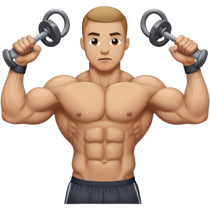 guy squeezing pecs cable crossover emoji