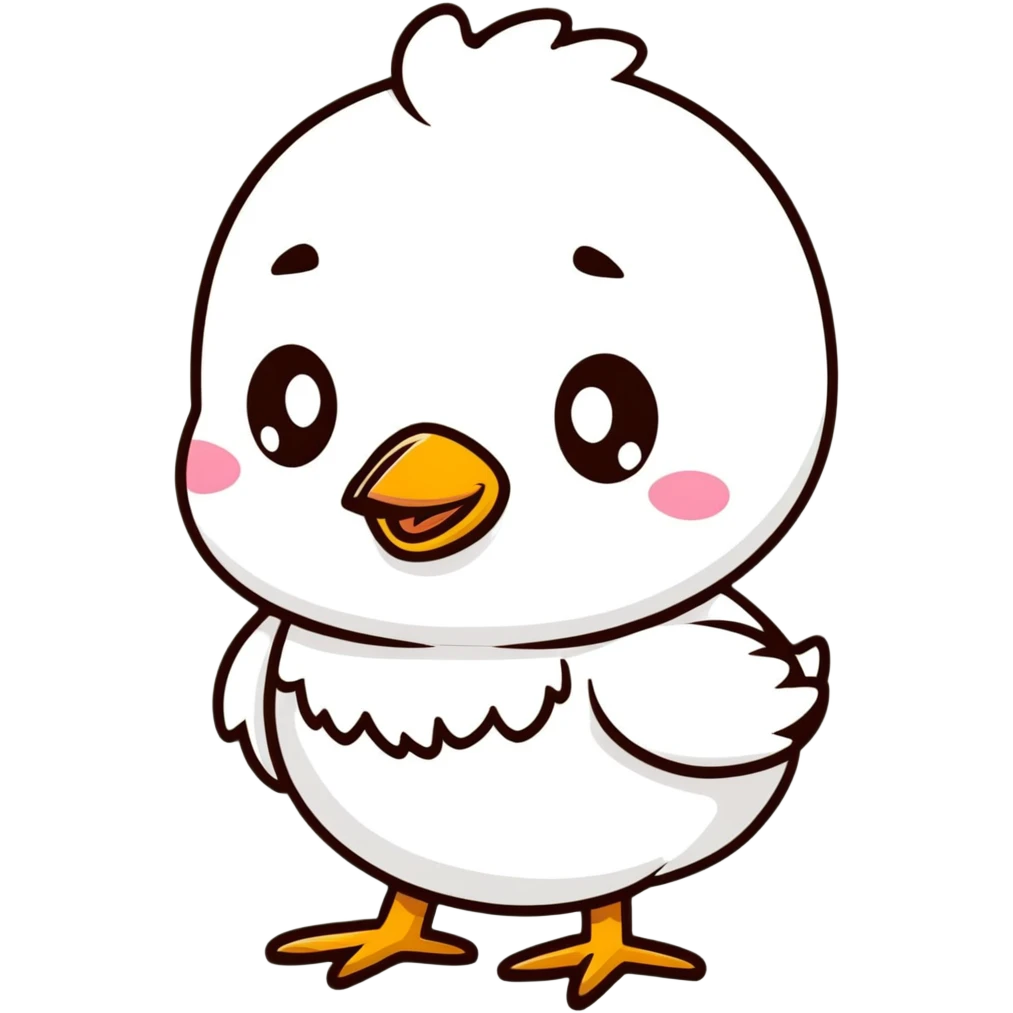 a cute black baby chick with big eyes emoji
