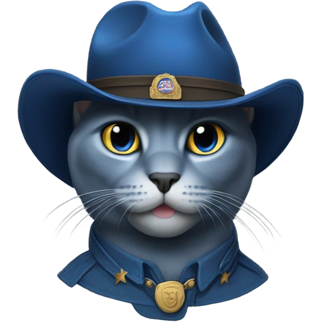 Blue Russian cat Texas Ranger emoji