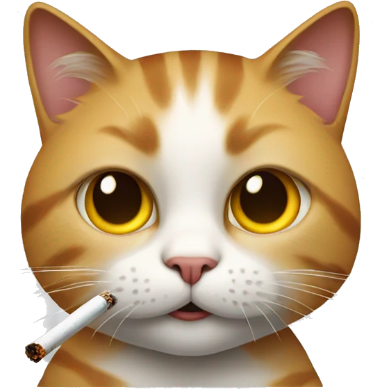 cat with a cigarette emoji