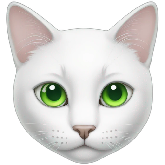 white cat green eyes emoji