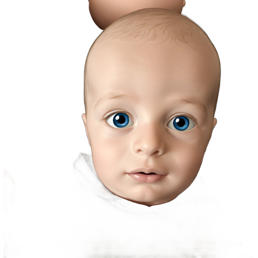 bald baby with blue eyes emoji