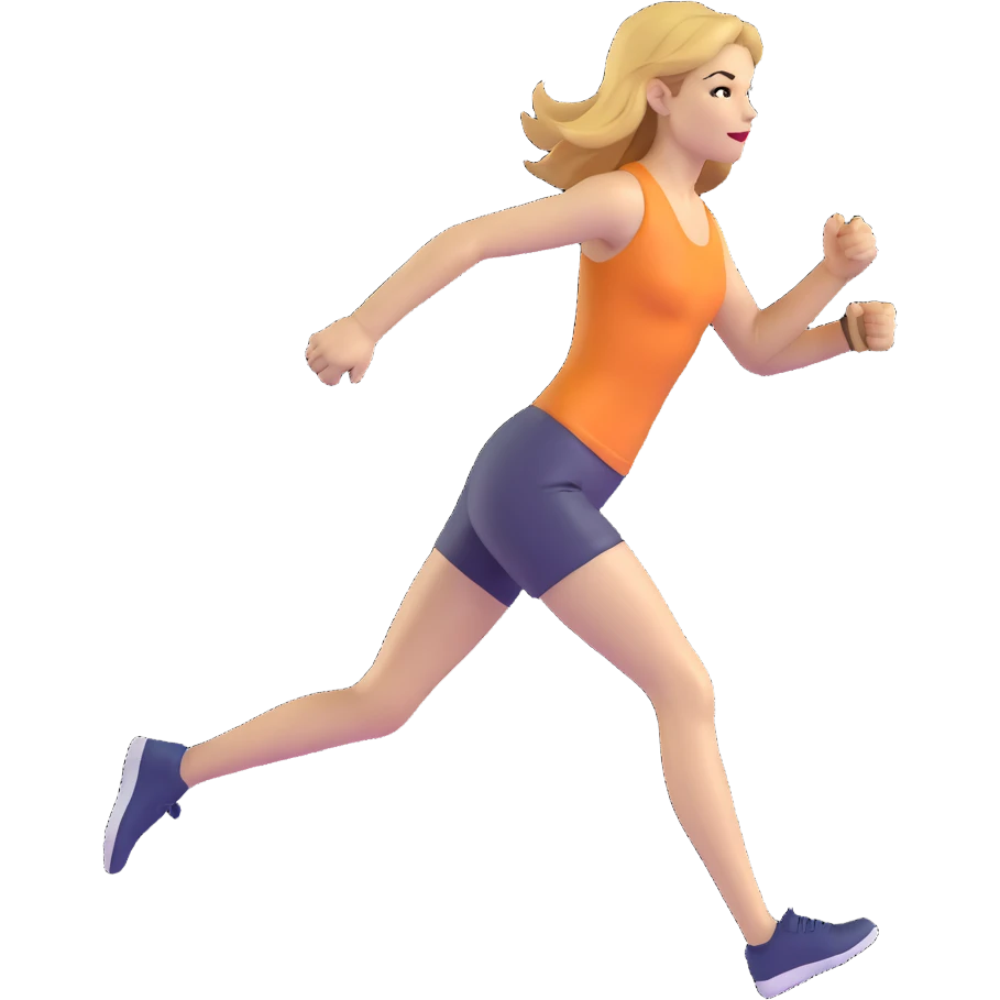 Michelle Monaghan running, female actress with honey blonde hair emoji