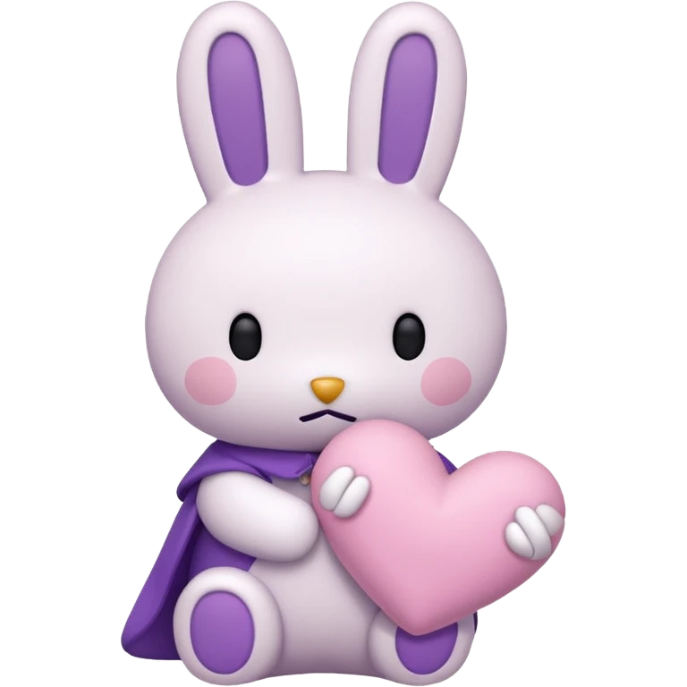 white and purple miffy in loveemoji emoji