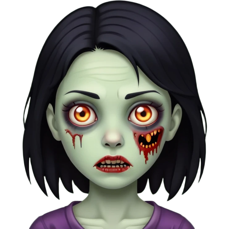 girl zombie with black hair  emoji