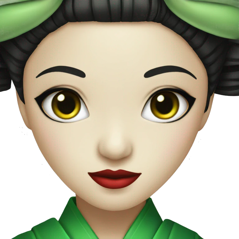 Green eyes geisha emoji