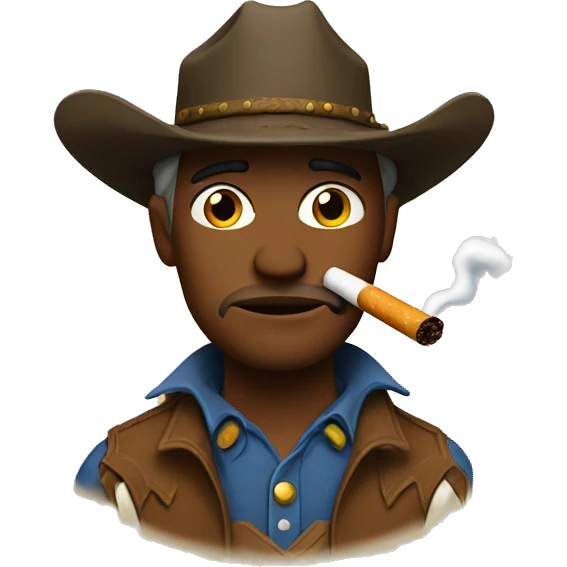 sad cowboy smoking cigarette  emoji