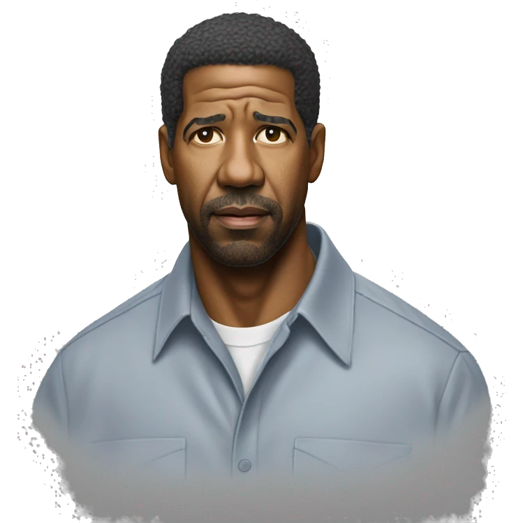 hyper realistic denzel washington wearing shirt emoji