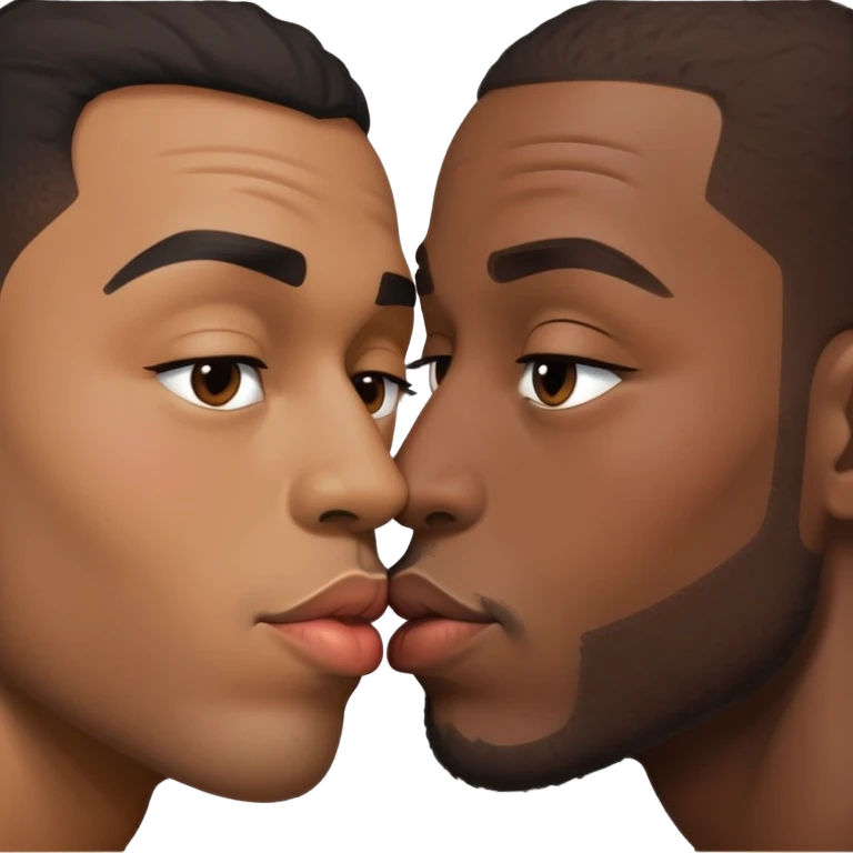 2 black mens kising emoji