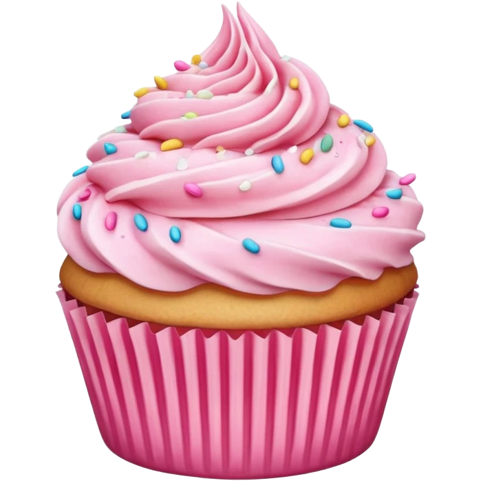 Cupcake with pink icing emoji