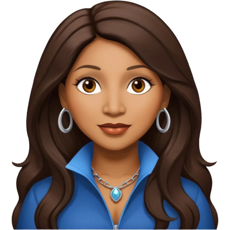 Trina Braxton with long dark brown hair emoji