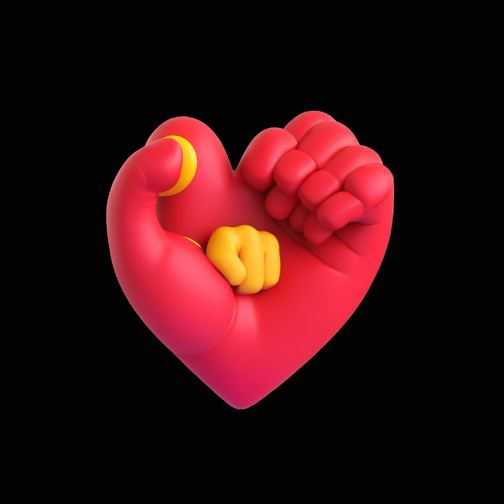 Black Lives Matter heart and fist solidarity vibrant colors emoji style no text emoji