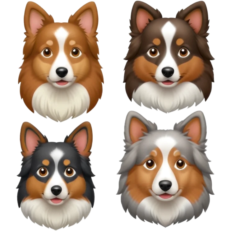 Shetland sheepdog and Australian shepherd emoji