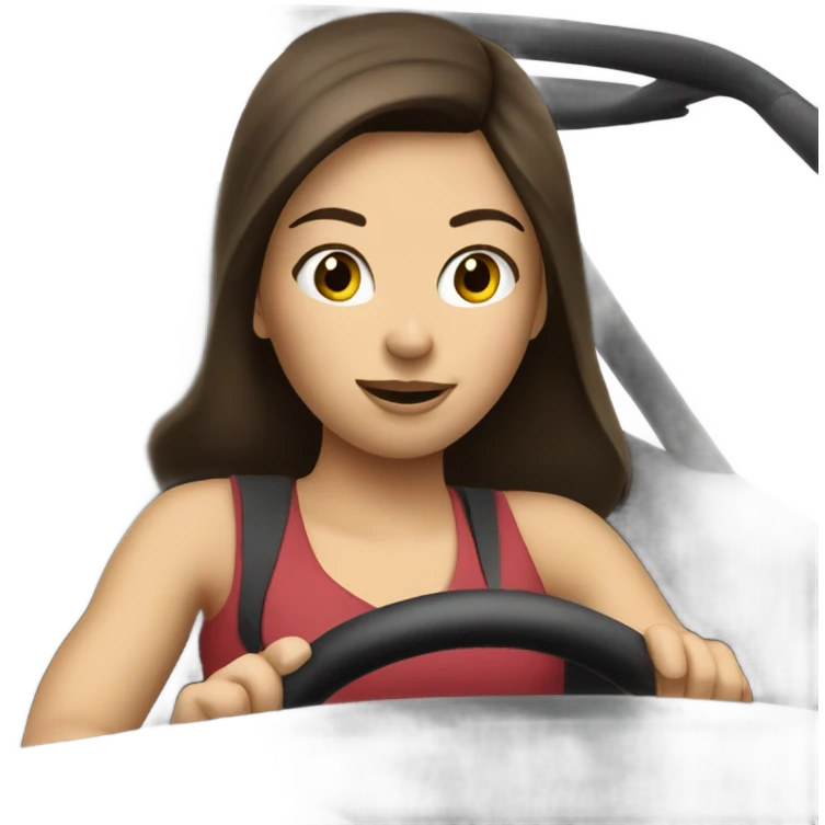 brunette-girl-roadster-car-driving emoji