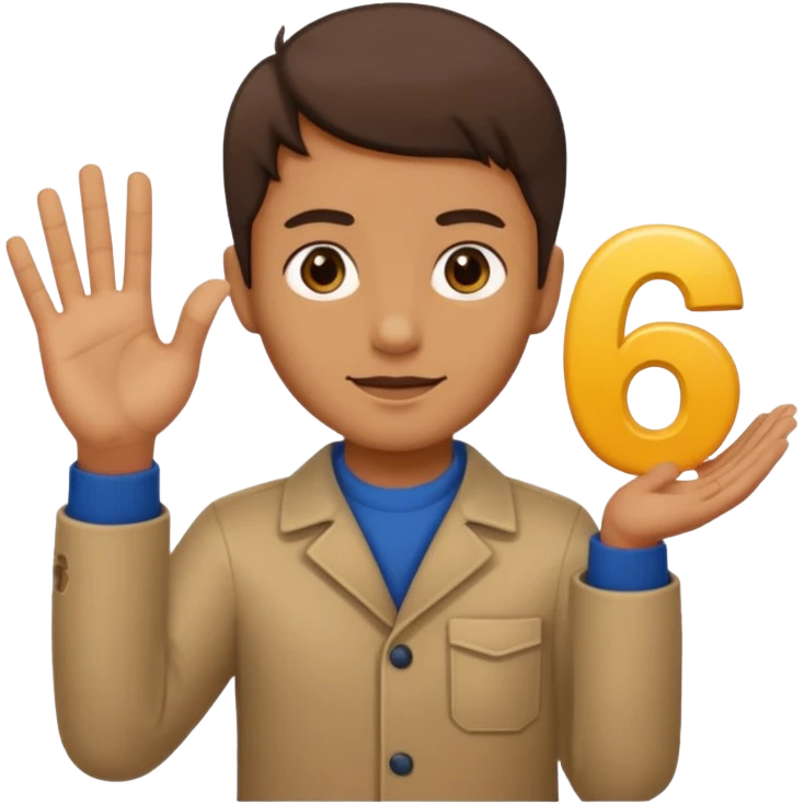 replace the ice cream with the numbers 6 and 7 holding his hands doing this emoji 🫴 and the left is the same emoji but flipped sideways then make the emojis 6️⃣7️⃣ go in each so six gos in the left hand and seven goes in the right hand emoji