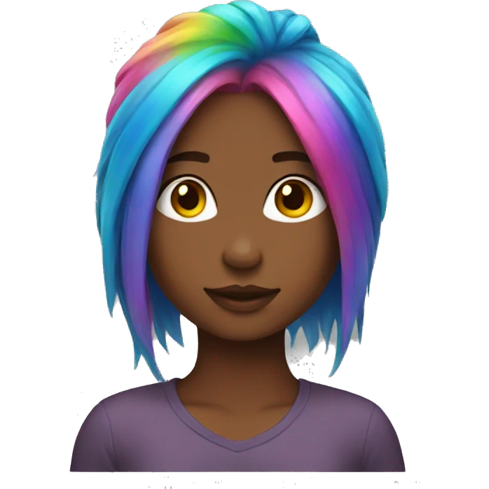 girl rainbow hair  emoji