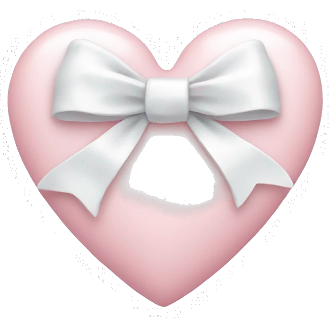 Pastel pink heart with white bow emoji