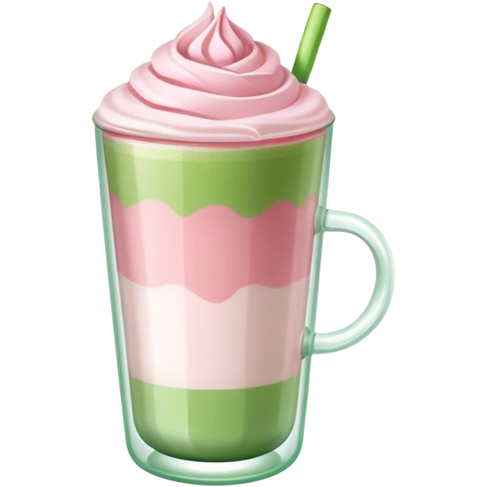 Strawberry matcha latte emoji