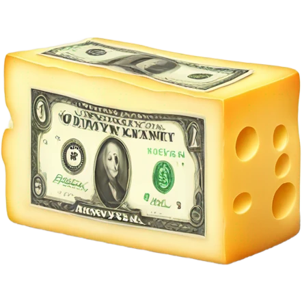 Block of cheese with money  emoji