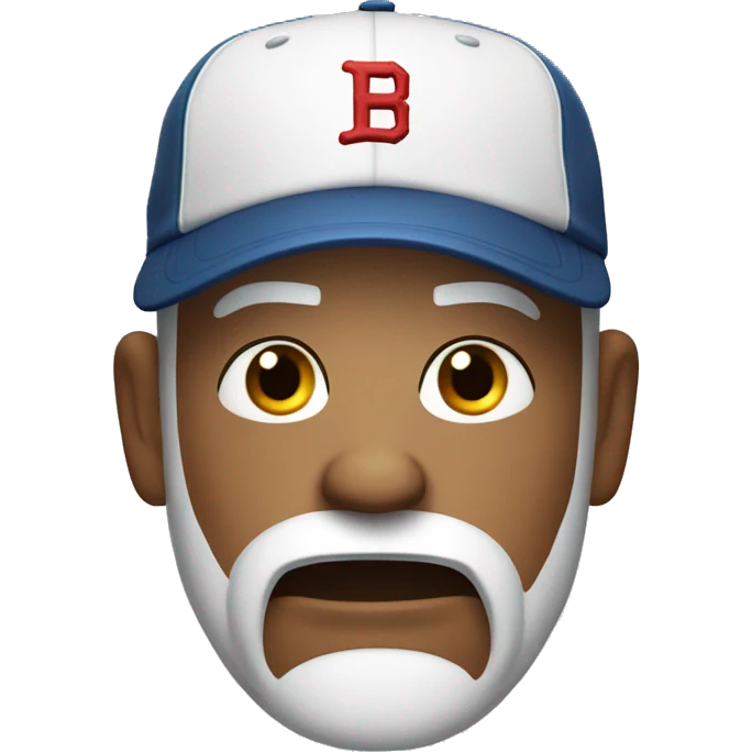 Angry bald man with a beard and baseball cap emoji