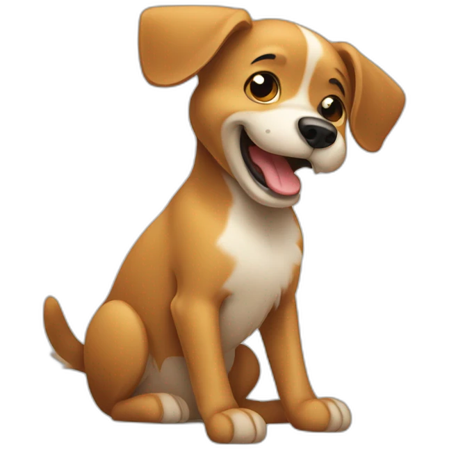 dog scratching its belly emoji