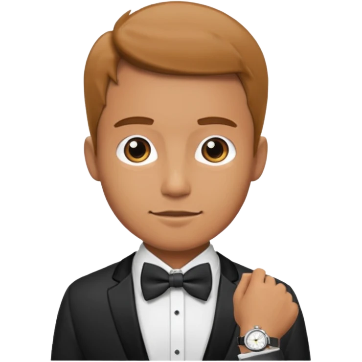 Male wearing watch (open collar)

Male wearing watch + bow tie emoji