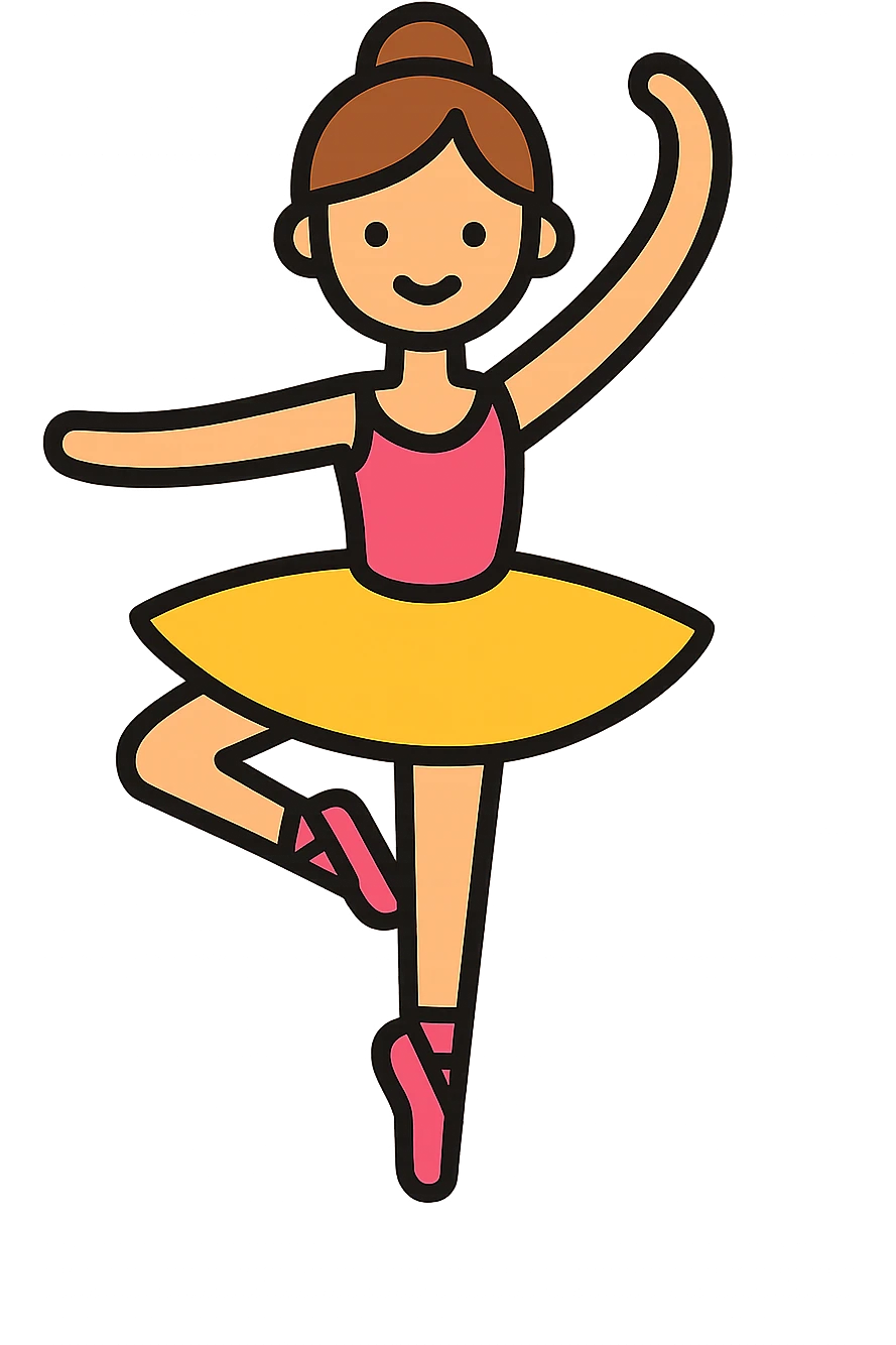 ballerina, lineal color icon with black outlines emoji