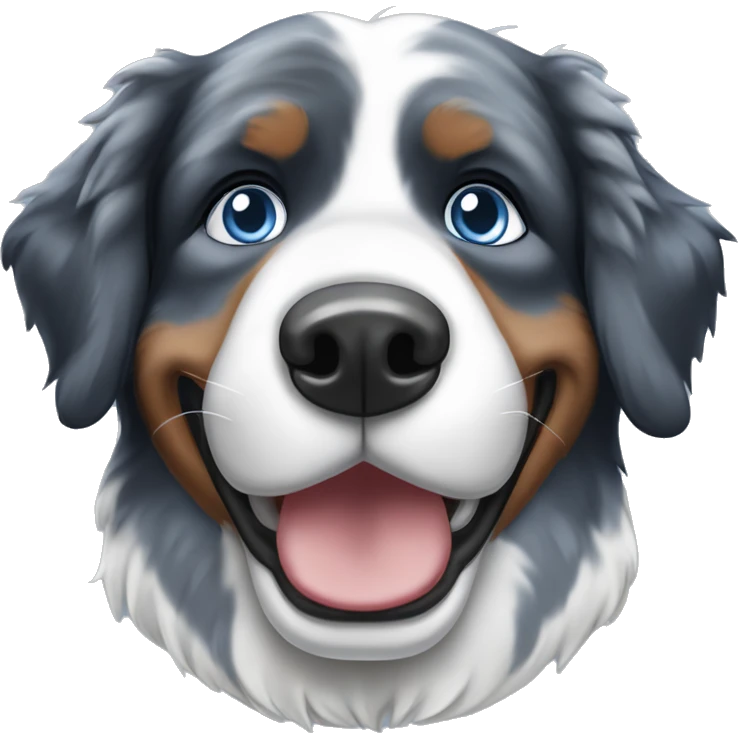 blue merle bernese mountain dog with blue eyes emoji