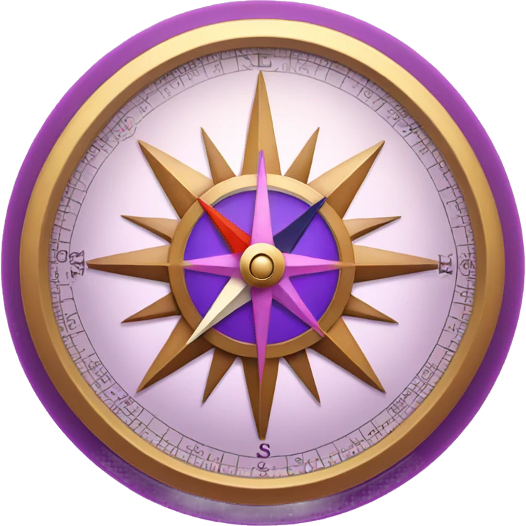 Beautiful classic compass with purple and pink grading emoji