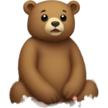 A bear siting in a field of flowers emoji