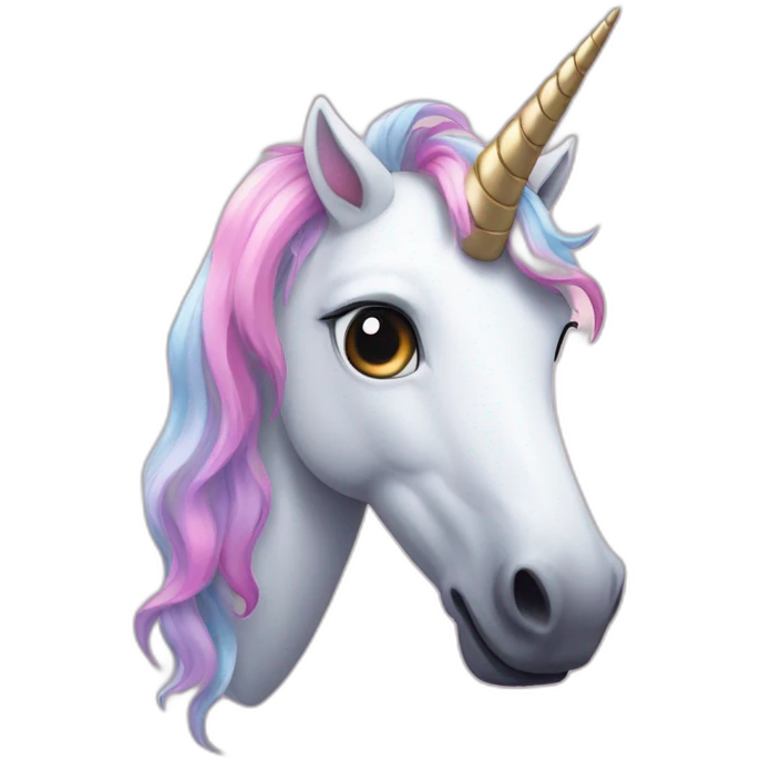 unicorn with hearts in eyes emoji