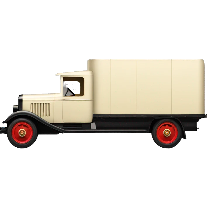 Art Deco Very long 1934 moving truck side view  emoji