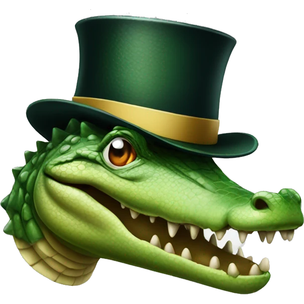Crocodile with a top hat emoji