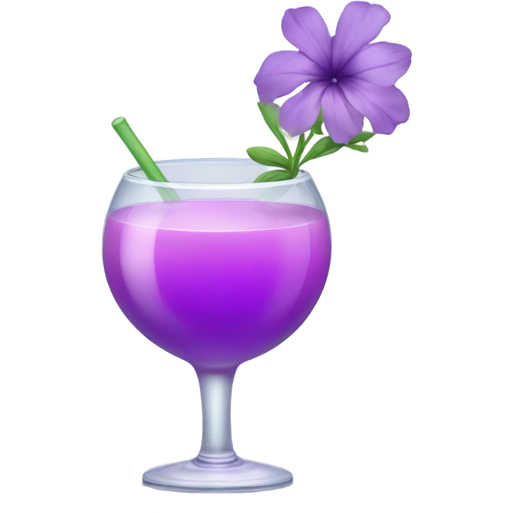 Cocktail with light purple flowers emoji