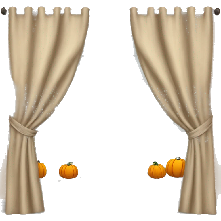 Curtains with pumpkins  emoji