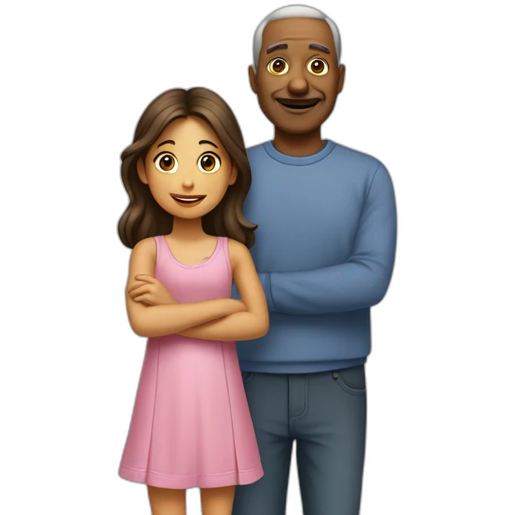 Papa et sa fille emoji