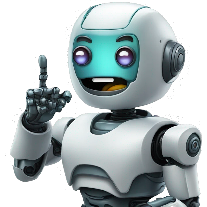robot with finger emoji