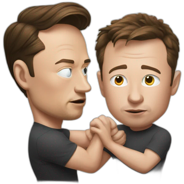 Elon musk wrestling with mark zukerberg emoji