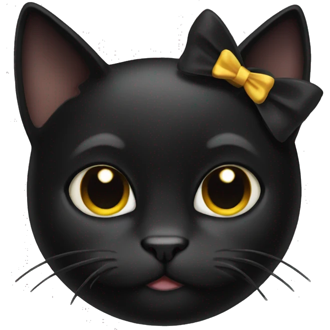 black cat with bow emoji