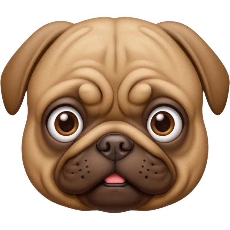 Brown Pug dog I'd like a 3D emoji emoji