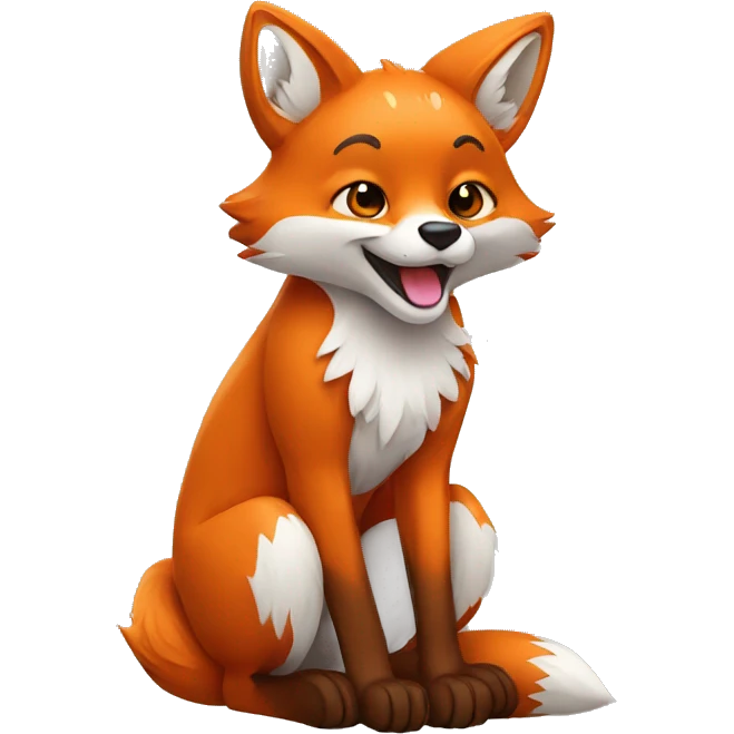 fox greeting with paws emoji