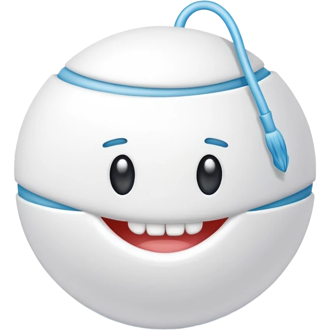 Ball of white dental floss emoji
