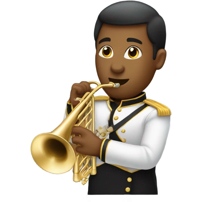 Marching band man playing trombone emoji