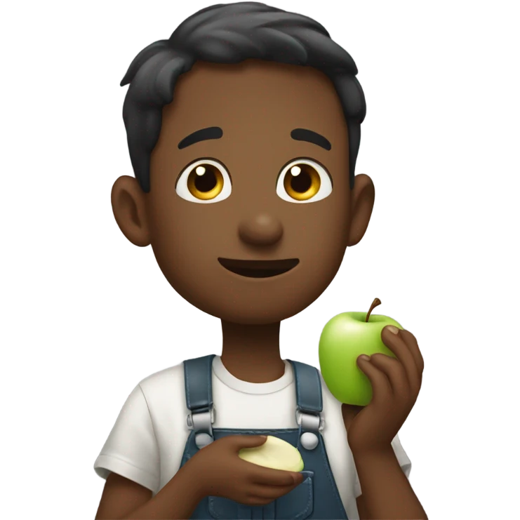 Boy, eating applesauce ￼ emoji