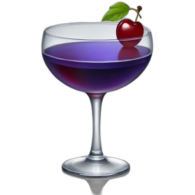 Manhattan cocktail in a coupe glass with a maraschino cherry emoji