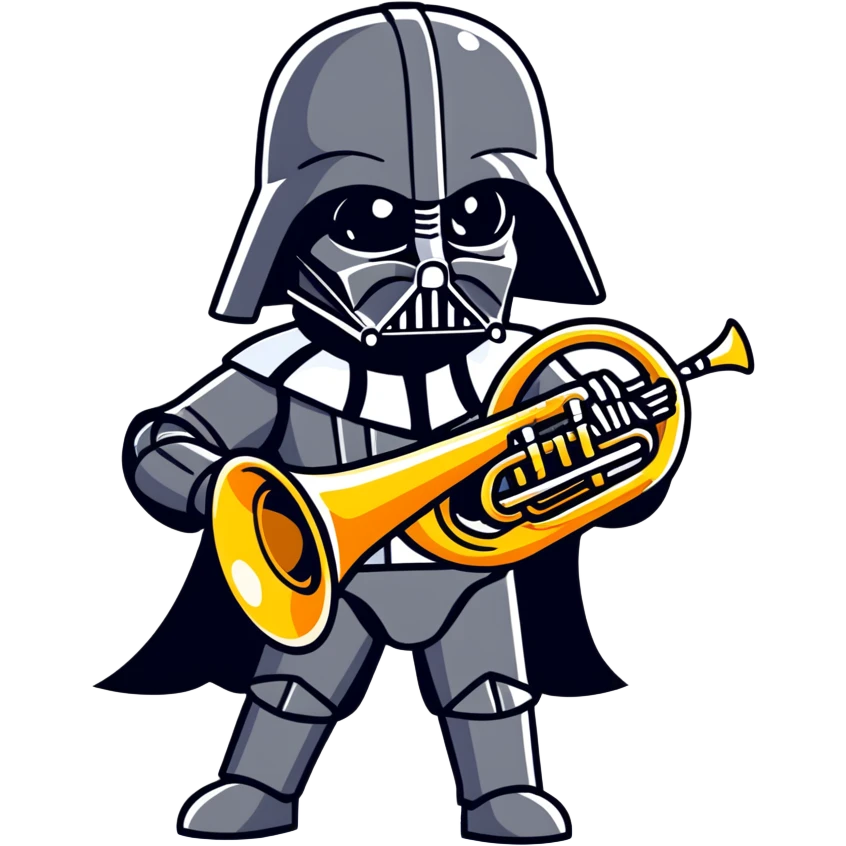 Darth Vader playing a French Horn emoji