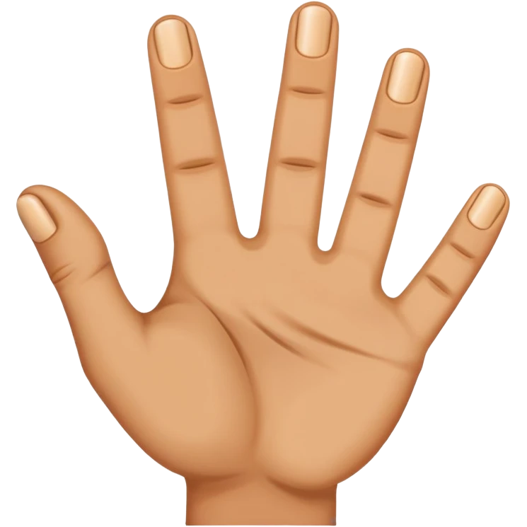 Hands with four fingers.  emoji