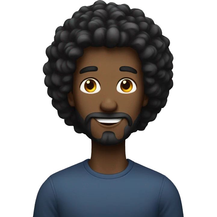 Homme noir avec beaucoup de cheveux crépus  emoji