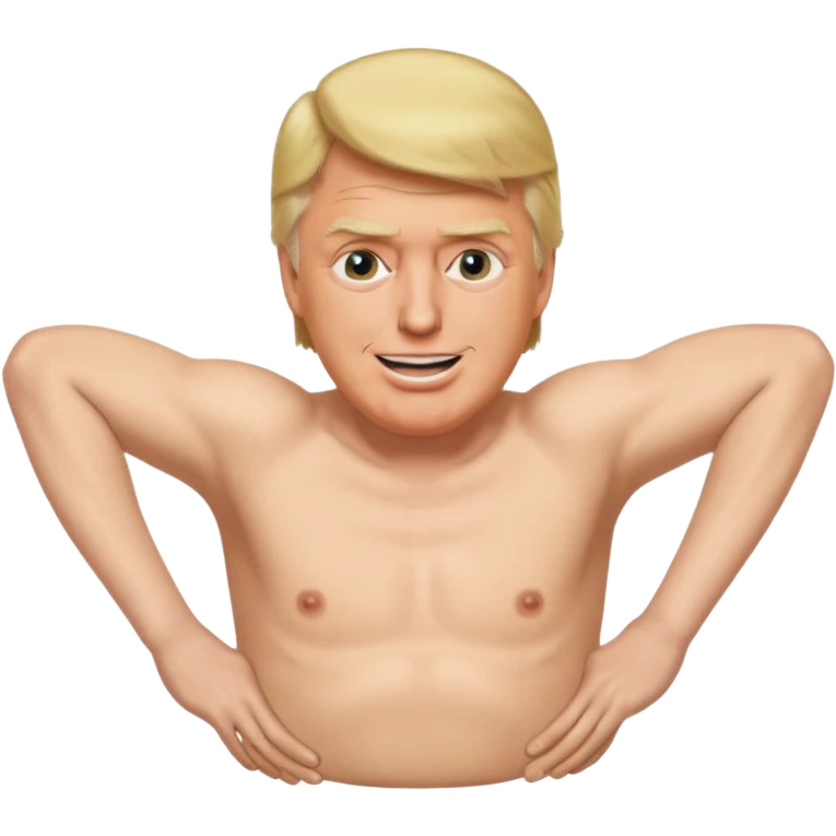 Trump putting his head in bill clinton’s groin emoji