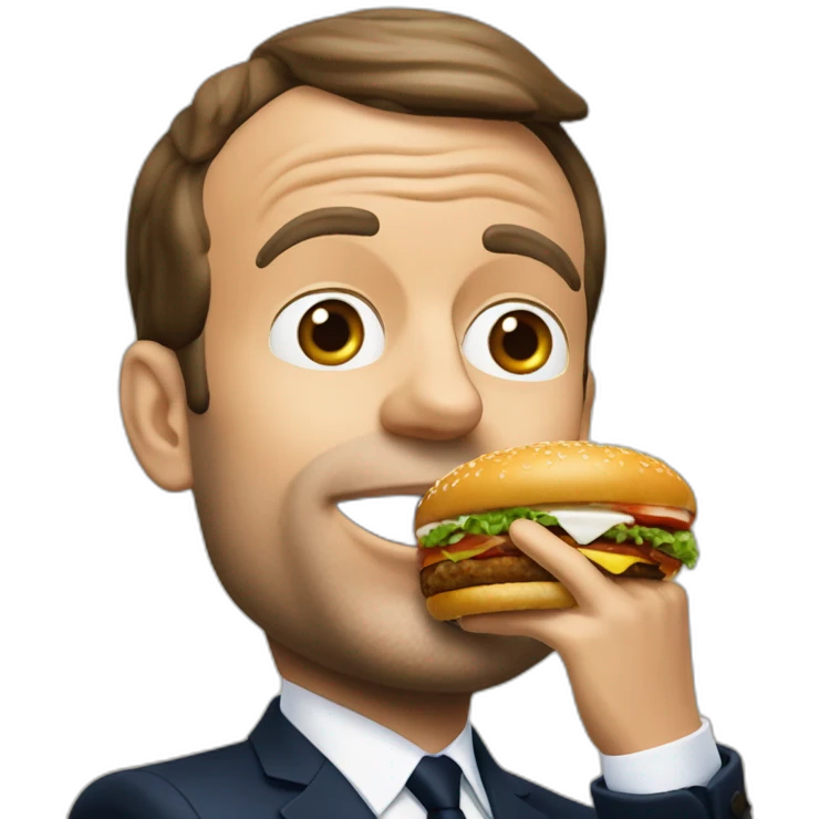 emmanuel macron qui mange des burger emoji